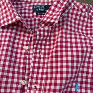 Polo by Ralph Lauren Men's Pink Checkered Shirt